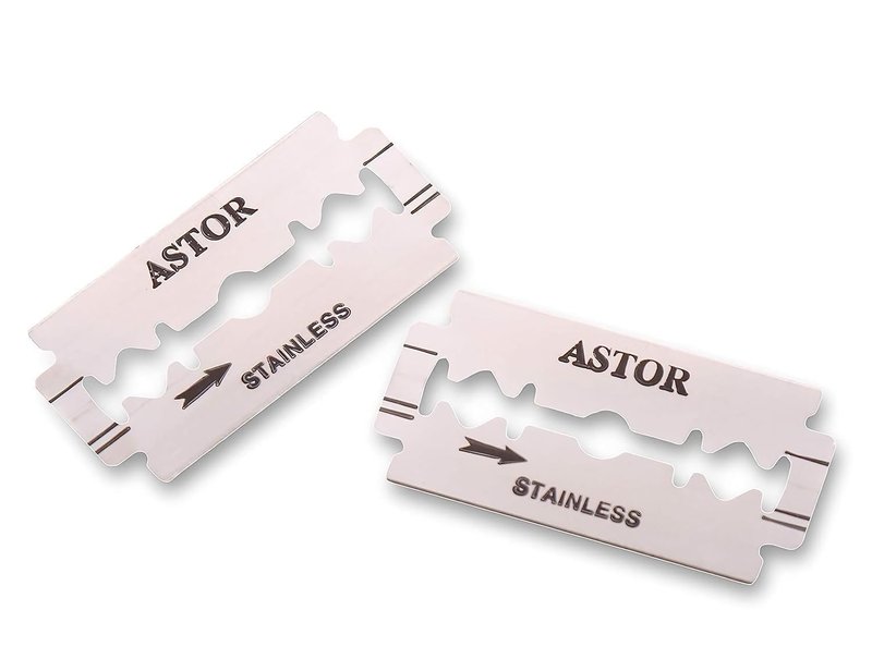 100 BIC ASTOR Platinum Stainless Steel Double Edge Safety Razor Blades with Chromium Polymer Coated Edges for a Close Shave
