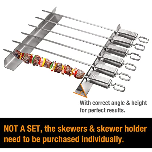 Stainless Steel Kabob Skewers Rack Set - 2 Piece BBQ Accessory