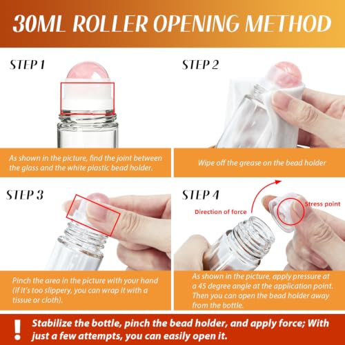 Rose Quartz & Amber Roller Bottle Set - 50ml Gradient & 30ml Amber