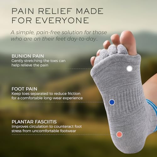 Burning Barefoot Foot Alignment Socks with Toe Separators for Pain Relief