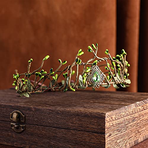 Handmade Green Woodland Elf Crown - Forest Fairy Headpiece