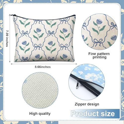 12 PCS Grandmillennial Quilted Makeup Bag Set - Aesthetic Travel Organizer