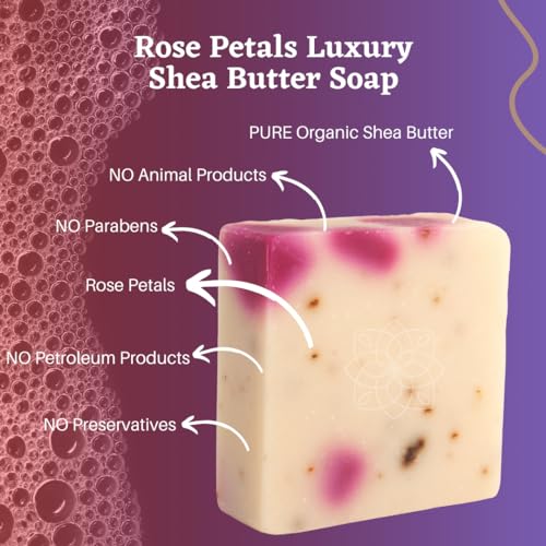 Majestic Lather Rose Petals Luxury Bar Soap - Moisturizing Face & Body