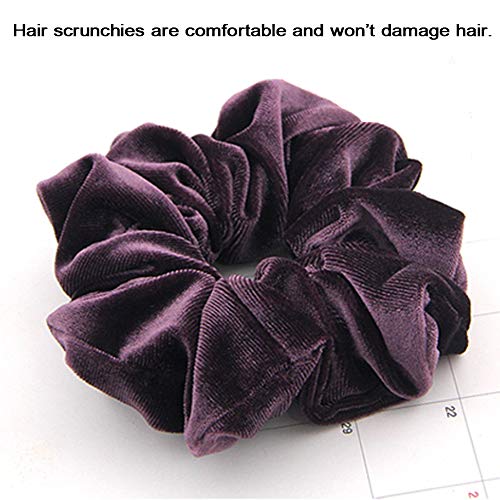 J-MEE 20 Pcs Velvet Hair Scrunchies - Soft Elastic Ties for Women