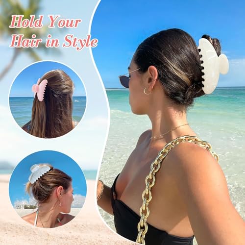 6 Pack Large Hair Claw Clips for Women - Non-Slip Durable Accessories