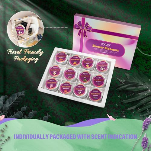 docolor 12-Pack Shower Steamers Aromatherapy Gift Set - Stress Relief