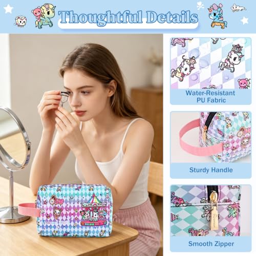 Tokidoki Unicorno Makeup Bag Cotton Candy S - Waterproof Cosmetic & Travel Organizer