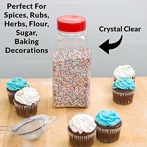Skyway 32 OZ Plastic Spice Bottles Set of 2 - BPA Free Shaker Jars