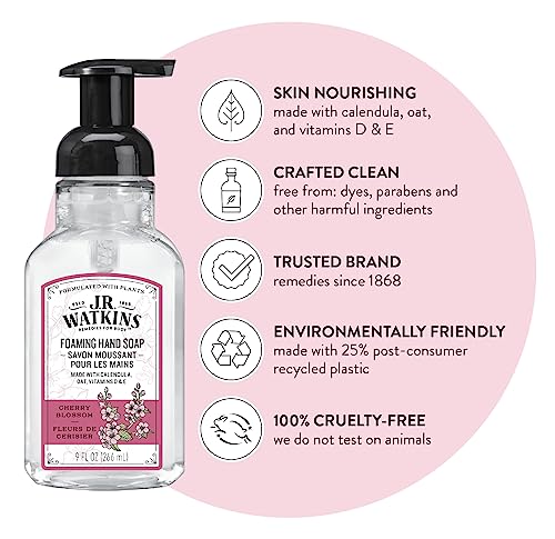 J.R. Watkins Cherry Blossom Foam Hand Soap Dispenser - 3 Pack, 9 fl oz