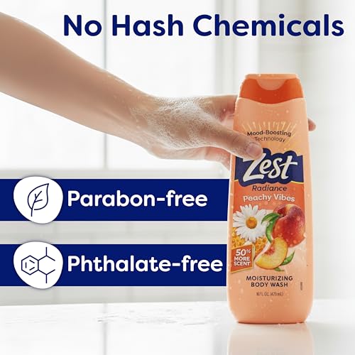Zest Radiance Moisturizing Body Wash - Peachy Vibes, 16 oz