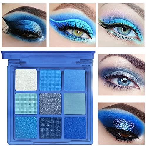 URQT 9-Color Blue Ocean Eyeshadow Palette - Pigmented Matte & Shimmer