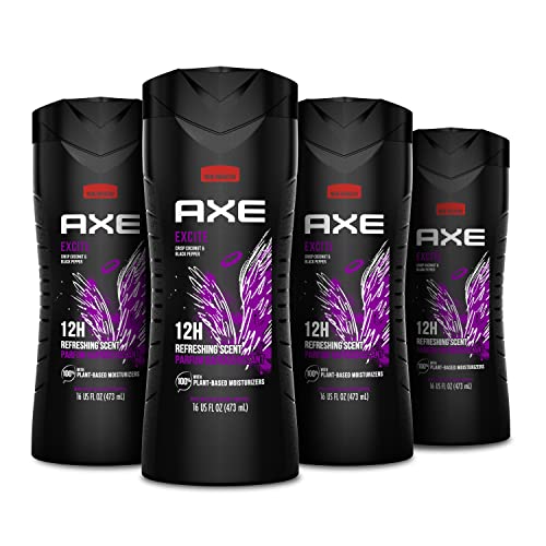 AXE Excite Body Wash 16 oz Pack of 4 | Coconut & Black Pepper