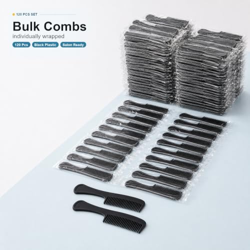 120 Disposable Black Hair Combs for Men and Women - Bulk Pack