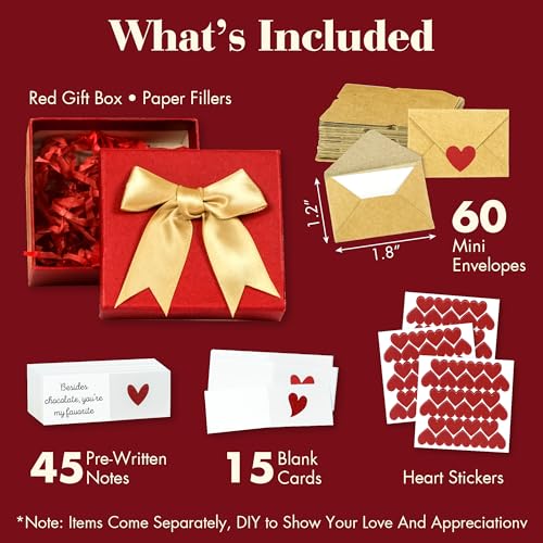 STOFINITY 60 Mini Love Notes with Envelopes for Couples