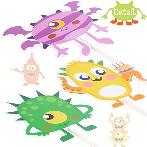 36pcs Little Monster Cupcake Toppers for Kids' Parties