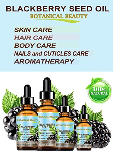 Botanical Beauty Blackberry Seed Oil 100% Pure, 0.5 Fl Oz - Anti-Aging & Moisturizing