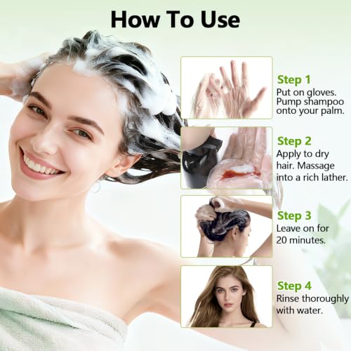 Light Brown Hair Dye Shampoo - 3 in 1 Gray Coverage for Men & Women