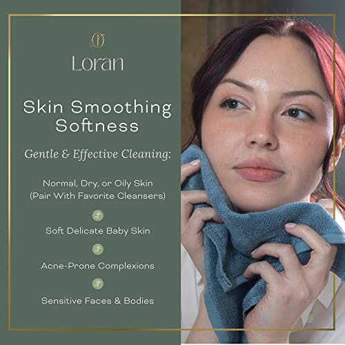 Loran 100% Bamboo Viscose Facial Washcloths - Soft Spa-Like 6-Pack, 10x10