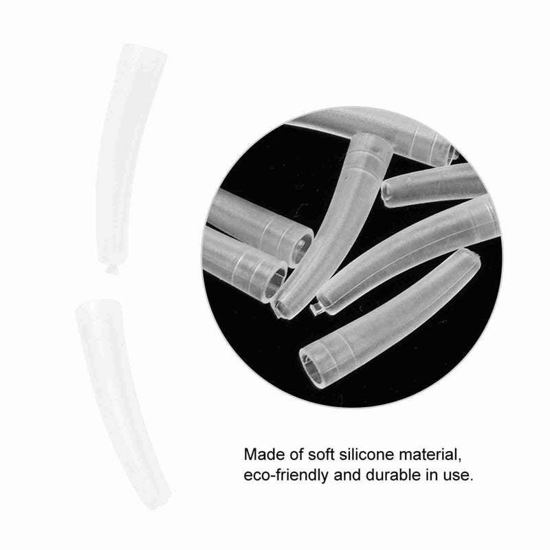 10Pcs Grafting Eyelashes Tips Covers, Non Slip Elbow Tweezers Protective Cover, Soft Silicone Tweezer Point Protectors Cap for Beauty Salon, Makeup College, Transparent