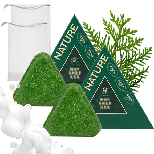 NovaCharm Herbal Solid Shampoo Bar - 120g Triangle Cleansing Soap (2 Pack)