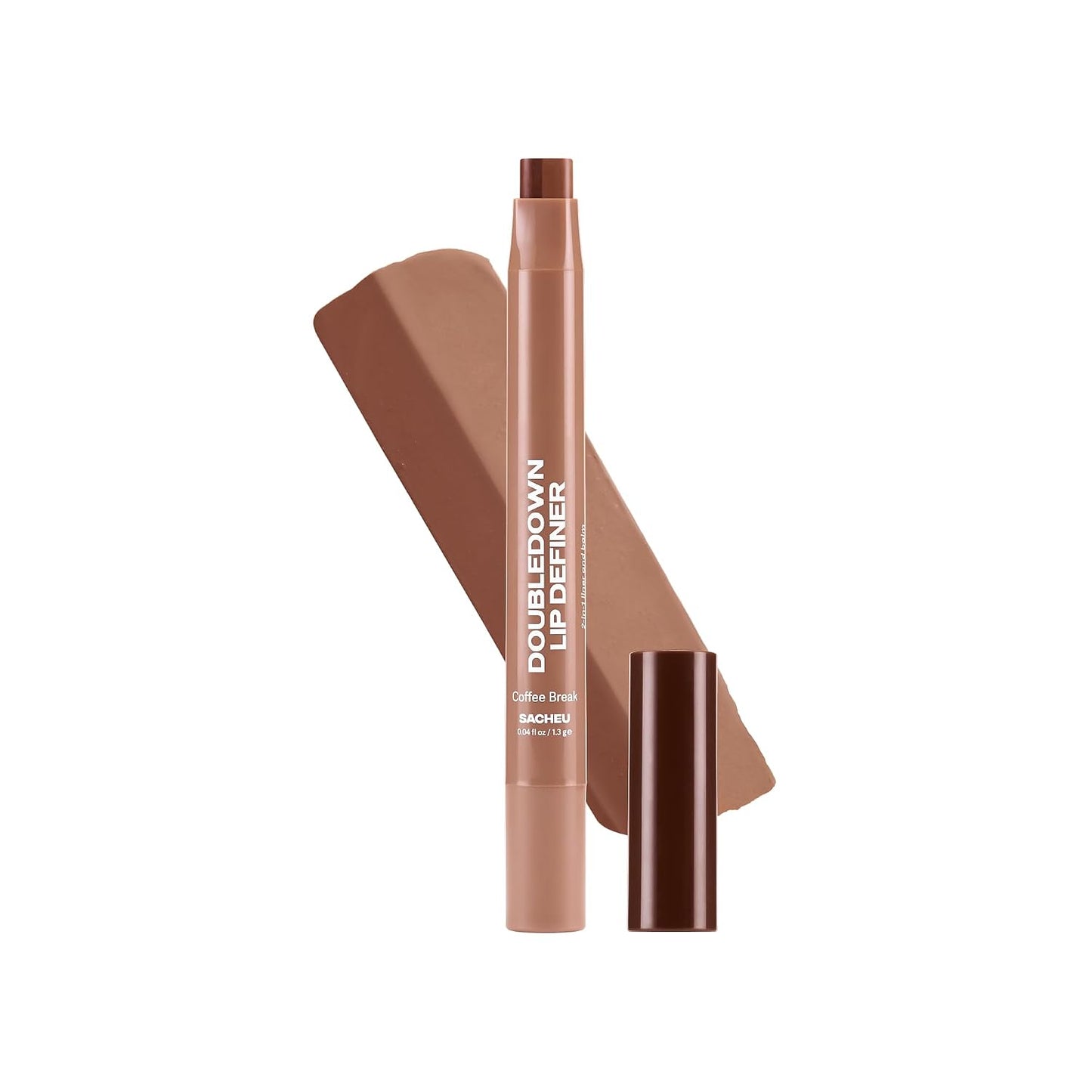 Sacheu DoubleDown Lip Definer - 2-in-1 Hydrating Lip Liner & Balm with Avocado Oil | Off Duty Shade