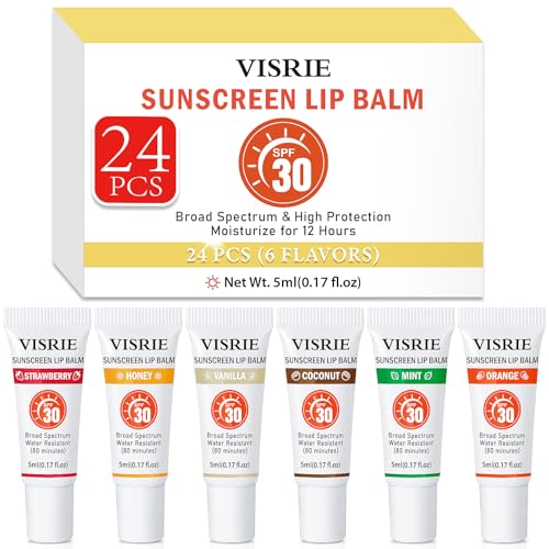 SPF 30 Sunscreen Lip Balm 24 Pack - Moisturizing & Clear Finish