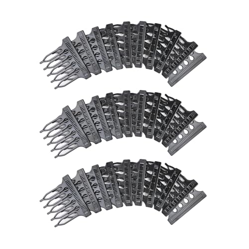 30 Pcs 5-Teeth Black Plastic Wig Combs for Styling Wigs