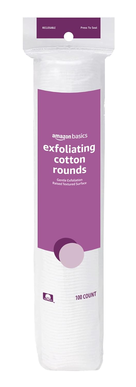 Exfoliating Makeup Remover Cotton Rounds - Dual-Sided Textured, 100 Count