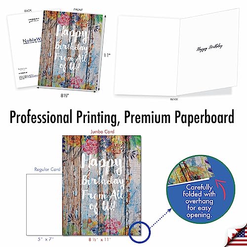 Large Floral Birthday Card for Women - Happy Birthday from All of Us