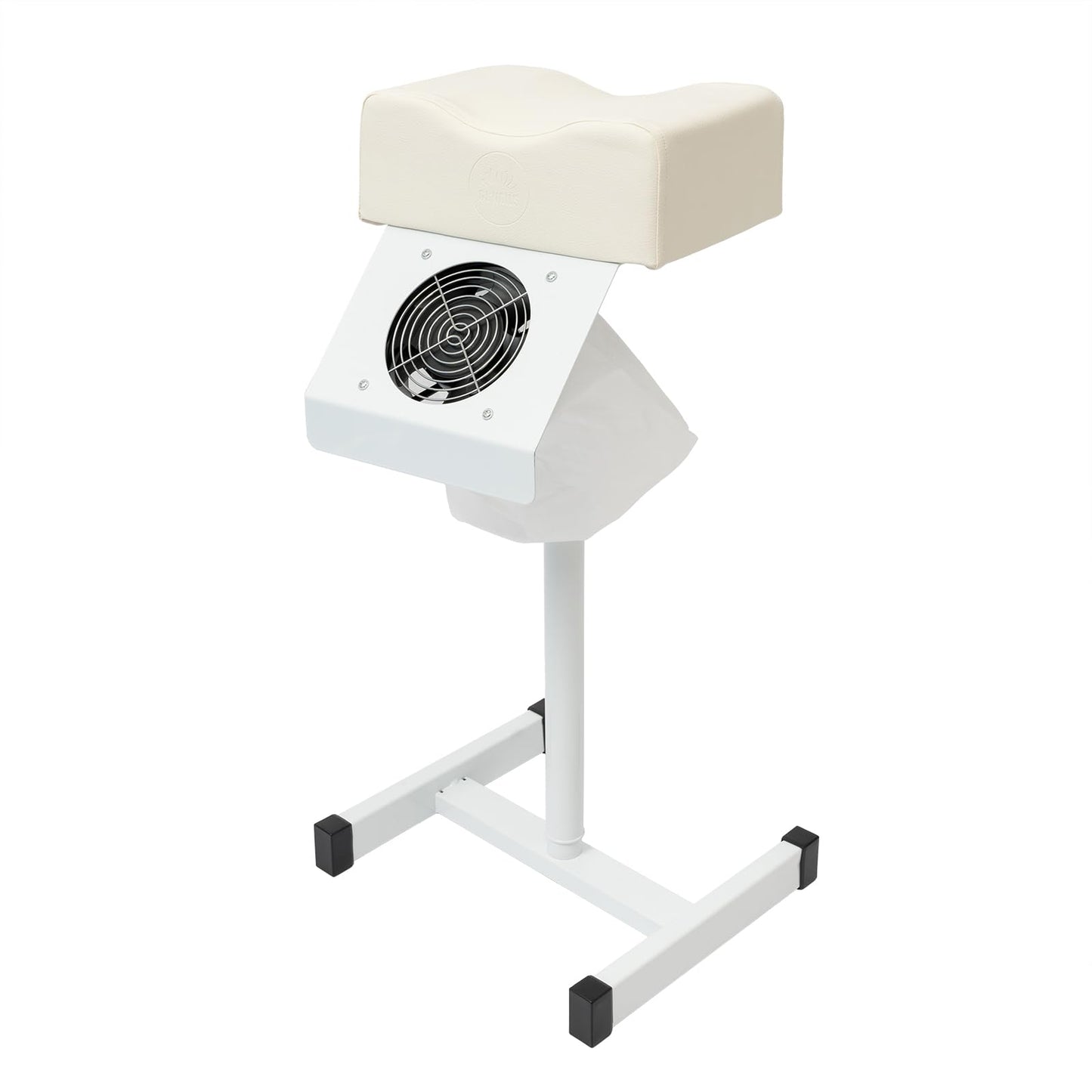 choayun Pedicure Foot Stool Stand, Height Adjustable Pedicure Manicure Footrest with Dust Extractor Fan & Bag, Non-Slip Pedicure Chair for Foot Massage Nail Beauty Salon Spa Tattoo (White)
