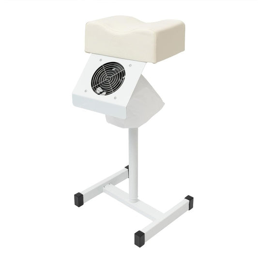 choayun Pedicure Foot Stool Stand, Height Adjustable Pedicure Manicure Footrest with Dust Extractor Fan & Bag, Non-Slip Pedicure Chair for Foot Massage Nail Beauty Salon Spa Tattoo (White)