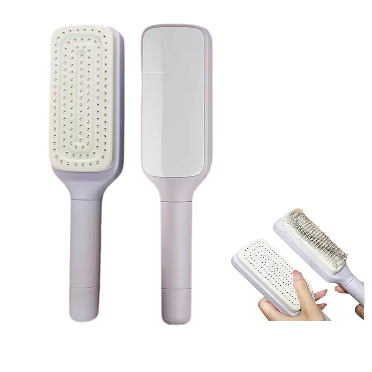 Self-Cleaning Hair Brush - Easy Clean Brush with Retractable Bristles | Anti-Static Massage Comb for Effortless Hair Removal