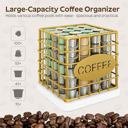 Coffee Pod Holder for K Cup & Nespresso - Large Capacity Organizer