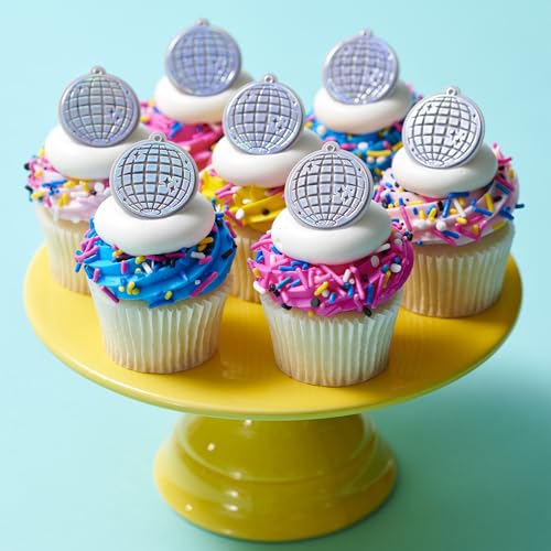 DecoPac Disco Ball Cupcake Toppers - 24 Glamorous Rings for Parties