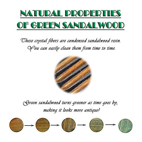 Green Sandalwood Wide Tooth Hair Comb - Handmade Detangling Wooden Comb for Curly Hair