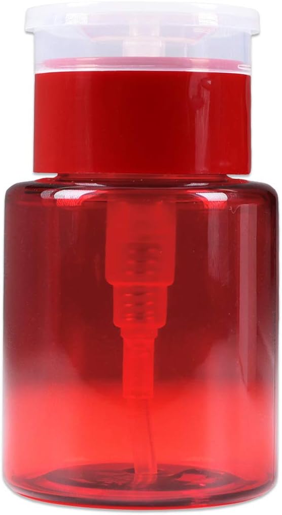 Clear Push Down Pump Dispenser - 3oz Refillable Empty Bottle | Lockable Travel Cosmetic Packaging for Nail Polish