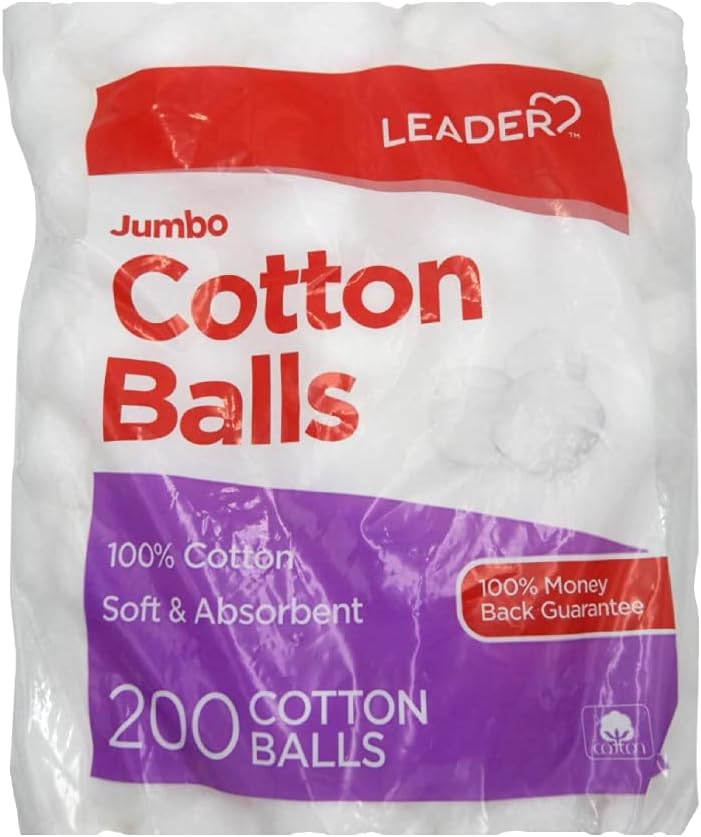 Jumbo Cotton Balls - 200 Count | 100% Pure Natural Cotton for Makeup, Skincare & Baby Care - Hypoallergenic & Absorbent