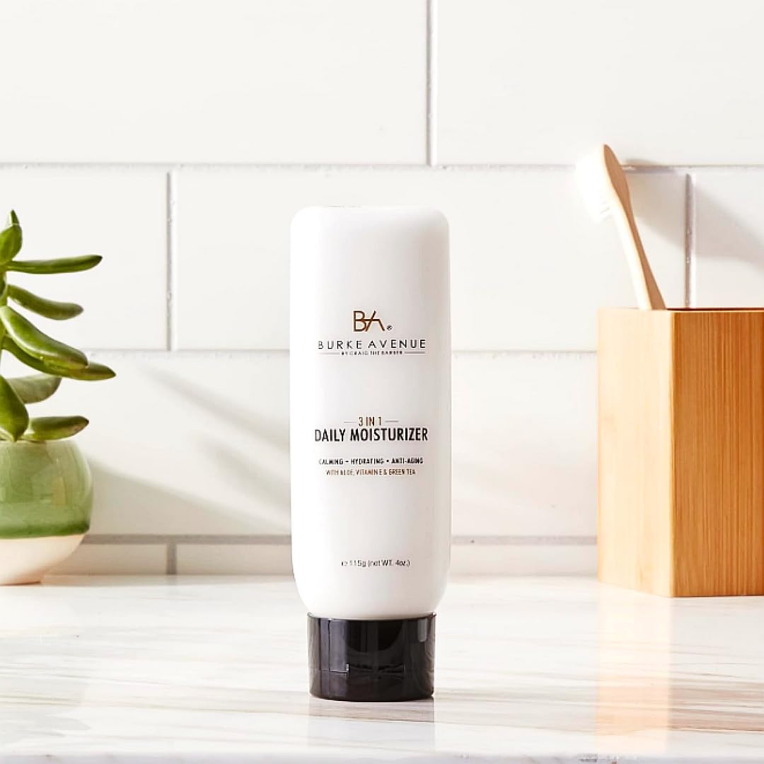 Burke Avenue 3 in 1 Daily Moisturizer – Face Lotion for Men & After-Shave Balm, Calming and Hydrating