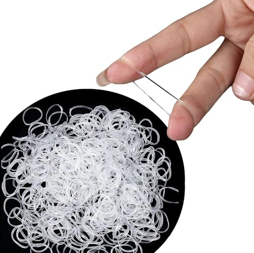 Clear100 Mini Hair Elastics for Thin Hair - 100 Pack, Plastic Wire Ties by Cosy Companions