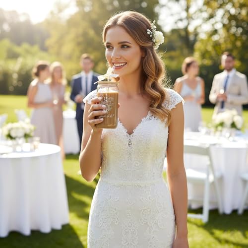 Bride To Be Glass Tumbler with Lid & Straw - 16oz Gift Cup