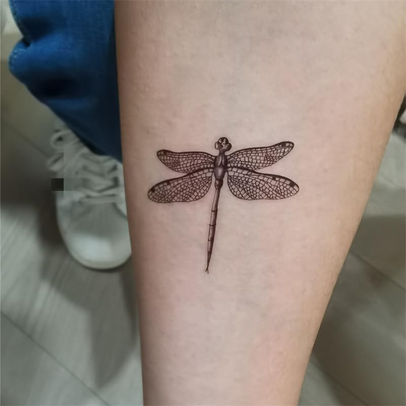 SanerLian Waterproof Dragonfly Temporary Tattoo Stickers Set of 12 - Model SF293
