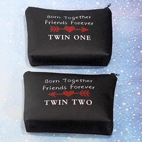 Twin OneTwo Black Cosmetic Bag - Born Together Friends Forever