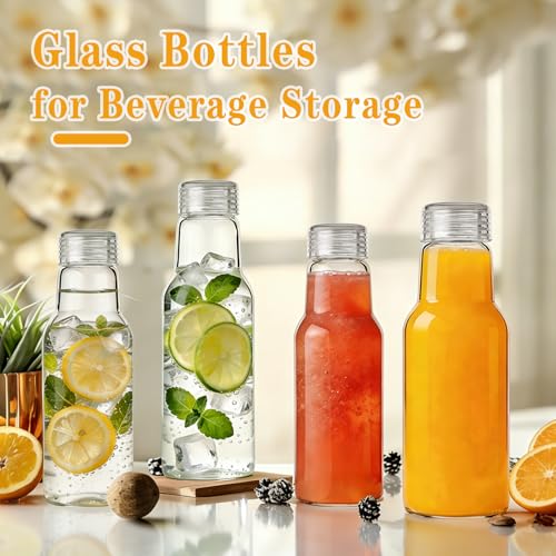25oz Glass Water Bottles with Leakproof Lid - Durable Juice Tumblers