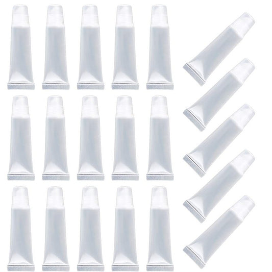 AKIRO 15 ml Empty Refillable Mini Clear Lip Gloss Balm Cosmetic Containers Makeup Accessories Soft Empty Tubes 20 Pcs
