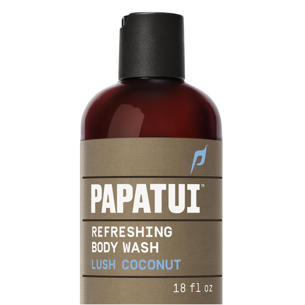 PAPATUI Refreshing Body Wash for Men - Exfoliating & Hydrating Coconut Oil Formula | Vanilla Shea | 28 oz