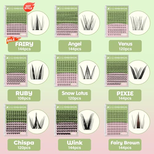 KEYYOU DIY Waterproof Lash Clusters - C Curl, 8-16mm Mix