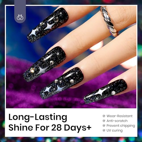 Beetles Iridescent Silver Glitter Gel Top Coat 10ml