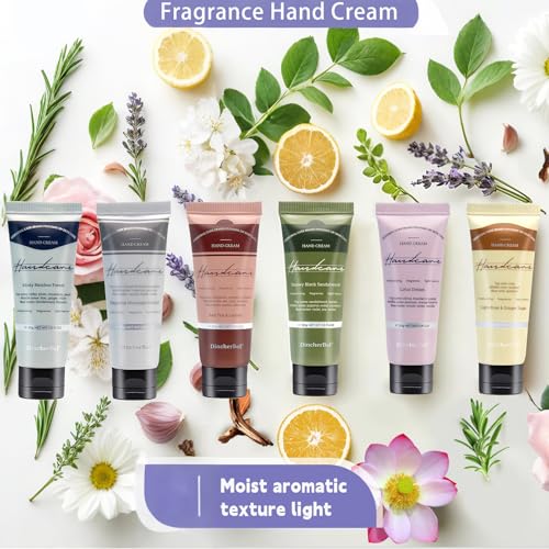 DincherBel Magnolia Mountain Retreat Hand Cream Set, 6 Pack Travel Size (1 oz) - Moisturizing Lotion for Dry Hands