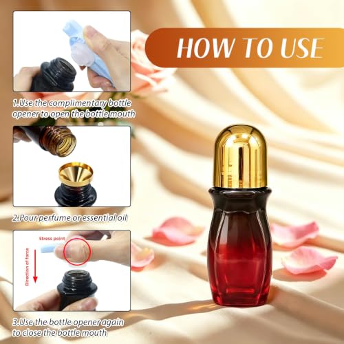 Rose Quartz & Amber Roller Bottle Set - 50ml Gradient & 30ml Amber