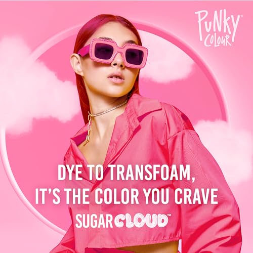 Punky Sugar Cloud Raspberry Pink Foam Hair Color - 6 Fl Oz